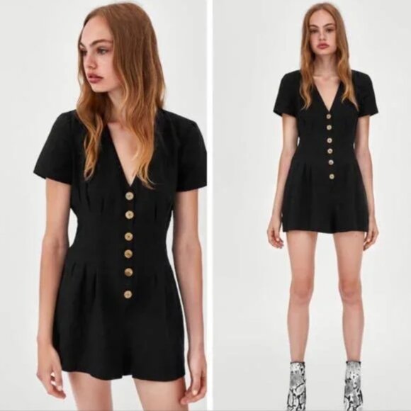 Zara Pants - Zara Button Down Romper - Size S/M